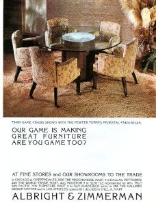 1979 Albright Zimmerman Fine Furniture Chair Print Ad