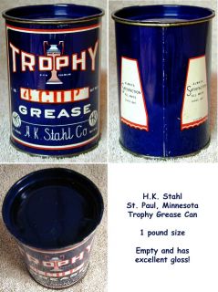  Co St Paul Minnesota 1 Pound Trophy Grease Can – Great Gloss