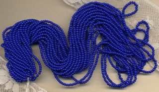 Vintage Czech Greasy Smooth Dark Periwinkle Blue Glass Seed Beads
