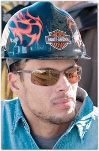 Harley Davidson RHDHHAT10K Flames Hard Hat Standard Safety Works