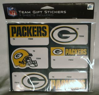 NFL Green Bay Packers Football Team Gift Stickers 3 Sheets NIP Package