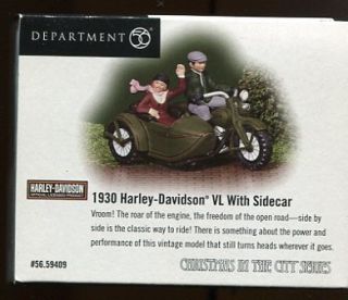 Department 56 1930 Harley Davidson VL Sidecar Christmas in City Dept