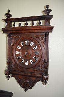 Antique French Henry II Wall Clock Beautifully Carved