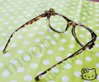 Hello Kitty Bow Style Women Girl Brown Glasses Costume Without Lens