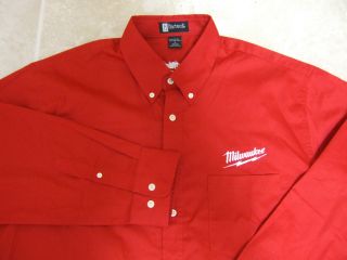 Large Men Hartwell Milwaukee L s Casual Dress Button Front Solid Red