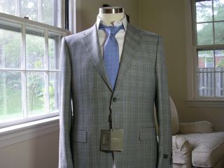 NWT Canali Exclusive Grey Glen Plaid Super 150s Wool Suit 42R