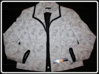 New Henry Lee Blazer Jacket 12 Black White Suit Work Career Coat
