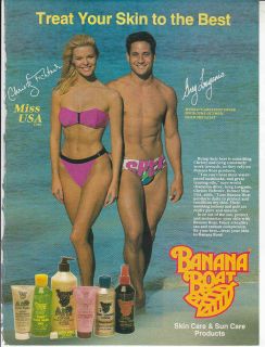Banana Boat Print Ad Greg Louganis Speedo Miss USA