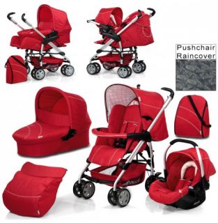 Hauck Condor 11 All in One Trio Red Travel System Stroller Car Seat