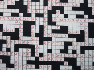  Crossword Puzzle Alexander Henry Christmas Winter Fabric Yard