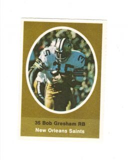 1972 Sunoco Stamps Bob Gresham New Orleans Saints