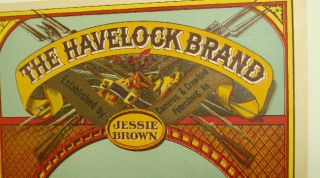 Vintage 1876 Havelock Brand Tobacco Caddy Label