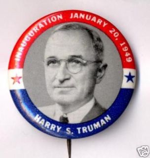 Harry s Truman Pin Pinback Button 1948 Campaign Inaug