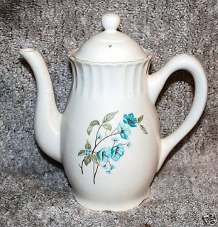  China Pottery Teapot Lid Blue Floral Motif Vintage