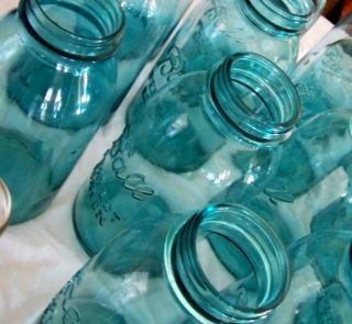 Old Glass Jar Blue Jar for Wedding Centerpiece Quart