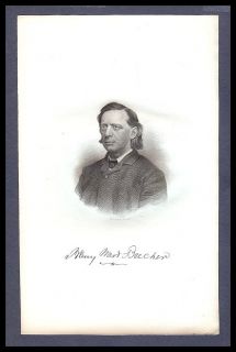 Original 19th Cent Print Henry Ward Beecher Clergyman