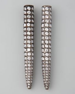 Pave Crystal Spike Earrings, Gunmetal   