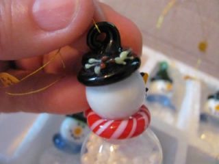 24 Beautiful Art Glass Snowmen Snowman Christmas Tree Ornaments 2