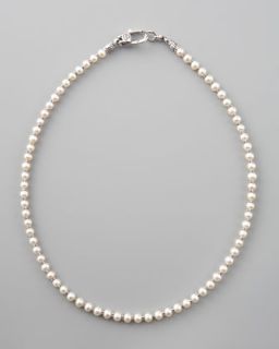 Majorica Three Strand Pearl Necklace, Sterling Silver Pearl Ring