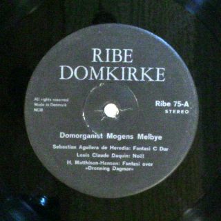 Mogens Melbye Orgelmusik I Ribe Domkirke LP DK Ribe VG VG