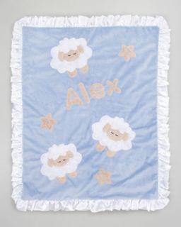 Boogie Baby Blue Sheep Blanket, Personalized   