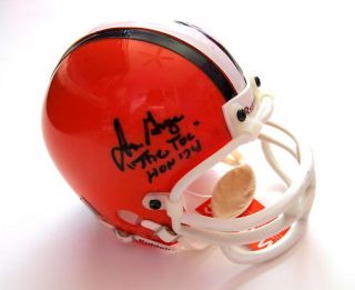 Lou Groza Signed Cleveland Browns Mini Helmet JSA COA