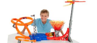 Kids will love launching their cars into this super huge motorized