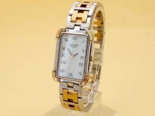 Hermes Ladies Croisiere 18K Gold Plate Stainless Steel Wristwatch