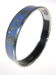 hermes galaxy enamel silver plated bangle bracelet