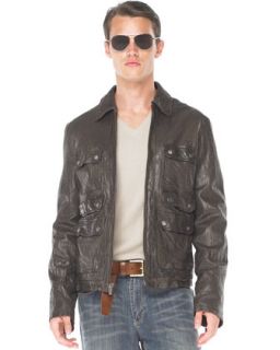 Michael Kors Leather Multi Pocket Jacket   
