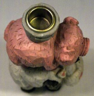 Hermitage Pottery Farm Pig Cow Stack Candle Holder Bucket Funny Great