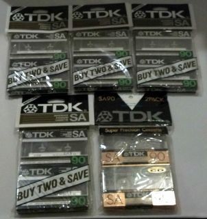 TDK SA90 Type II High Bias LOT OF 10 Audio Cassette Tapes Blank NEW