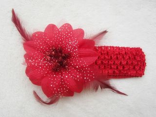Colors Cute Baby Boys Girls Crochet Headband Flower Hair Clip Free