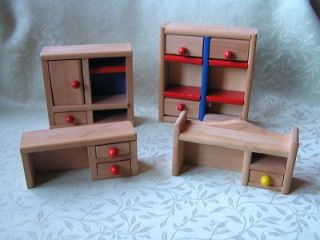  Lot Dollhouse*Miniatures*Solid Oak Blonde Wood*Cabinets*Furniture* (1
