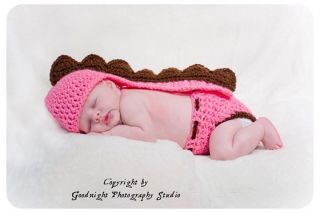  Girl Little Pink Dragon Hat and Diaper Cover Photo Prop ♥