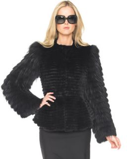 Michael Kors Feathered Mink Peplum Jacket   