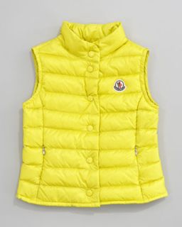 Z0XB8 Moncler Llane Long Season Packable Quilted Vest, Sizes 8 10
