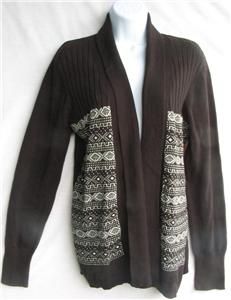 Lovely North Crest~Cardigan Sweater~Shawl Collar w/ Design~NWT~SRP $46