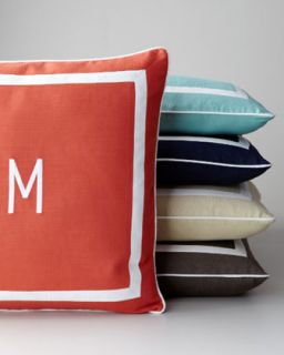 H6CW3 Sunnyside Mitered Border Pillow with Monogram