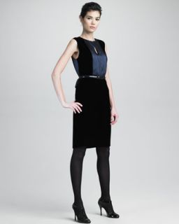 Armani Collezioni Velvet/Satin Combo Dress   