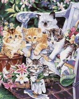 Bucilla 21688 Paint by Number, Springtime Kittens Arts