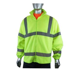 Mens High Visibility Work Hi Vis Fleece Jacket All Size