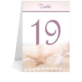 Wedding Table Number Cards   Starfish & Pearls #1 Thru #33