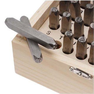  Number Punch Set For Stamping Metal 1/4 Inch 6mm (1 Set W/ Wood Case