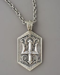 Konstantino Poseidon Trident Tag Pendant   