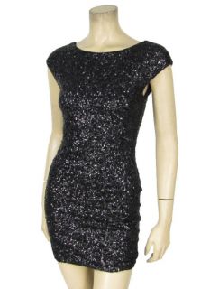 Heartloom Black Sequin Mini Dress s Sleeveless Holiday Party Cocktail