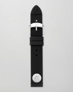 Michele 18mm Silicone Watch Strap, Black/Stainless Steel   Neiman