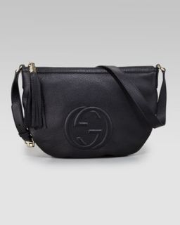 Gucci Soho Leather Messenger Bag Bag, Black   