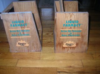 Vintage Liquid Farmacy Country Life Wooden Store Display Shelves Set