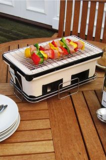 Yakitori Grill Traditional Japanese Hibachi Clay Lined Rectangle